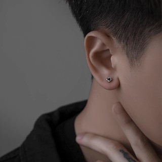 SNUOFO - Khuyên tai hình cỏ bốn lá dành cho nam giới hợp thời trang tinh tế độc đáo phong cách hip-hop và cực chất