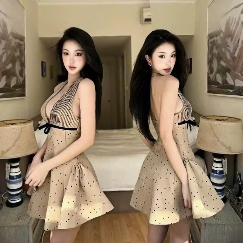 Đầm mango in kèm quần có lưới đệm phồng siêu tôn dáng, form xòe cực sang mặc đi tiệc – hẹn hò cực nổi DX