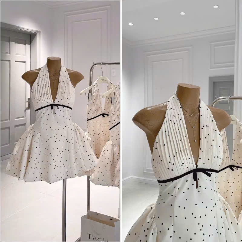 Đầm mango in kèm quần có lưới đệm phồng siêu tôn dáng, form xòe cực sang mặc đi tiệc – hẹn hò cực nổi DX