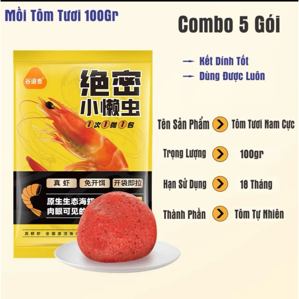 Mồi Tôm Tươi Nam Cực 100 gr