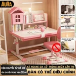 AURA Bàn học, chống gù lưng và cận thị, có thể nâng hạ chiều cao, điều chỉnh mặt bàn, kèm giá đỡ sách có thể điều chỉnh — ảnh 1