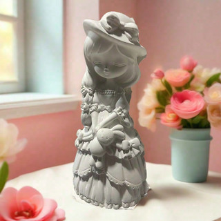 Tượng tô màu thạch cao cho bé gái [tặng dây 6 màu khi mua 2 tượng] phù hợp với mọi lứa tuổi