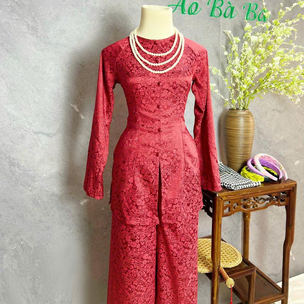 B.A151 - Bộ Áo Bà Ba Gấm Tơ Dệt Hoa BaBi ( Nguyên Bộ Cùng Chất Vải Gấm Tơ Dệt )