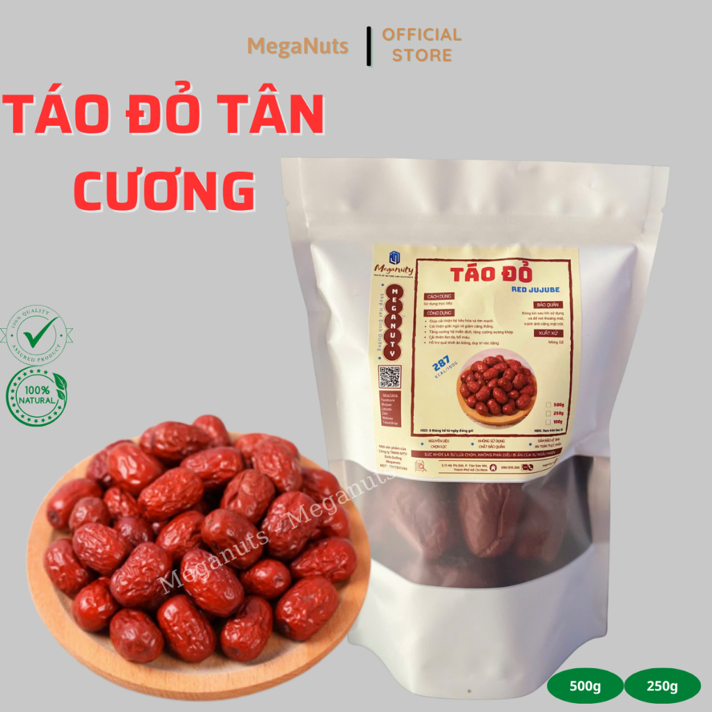 Táo Đỏ Khô Tân Cương Size Đại Giòn Ngọt