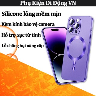 Ốp lưng iPhone silicone mềm, chống sốc, bảo vệ camera, hỗ trợ từ tính cho iPhone 11 12 13 14 15 16 17 Pro Max 17 Air