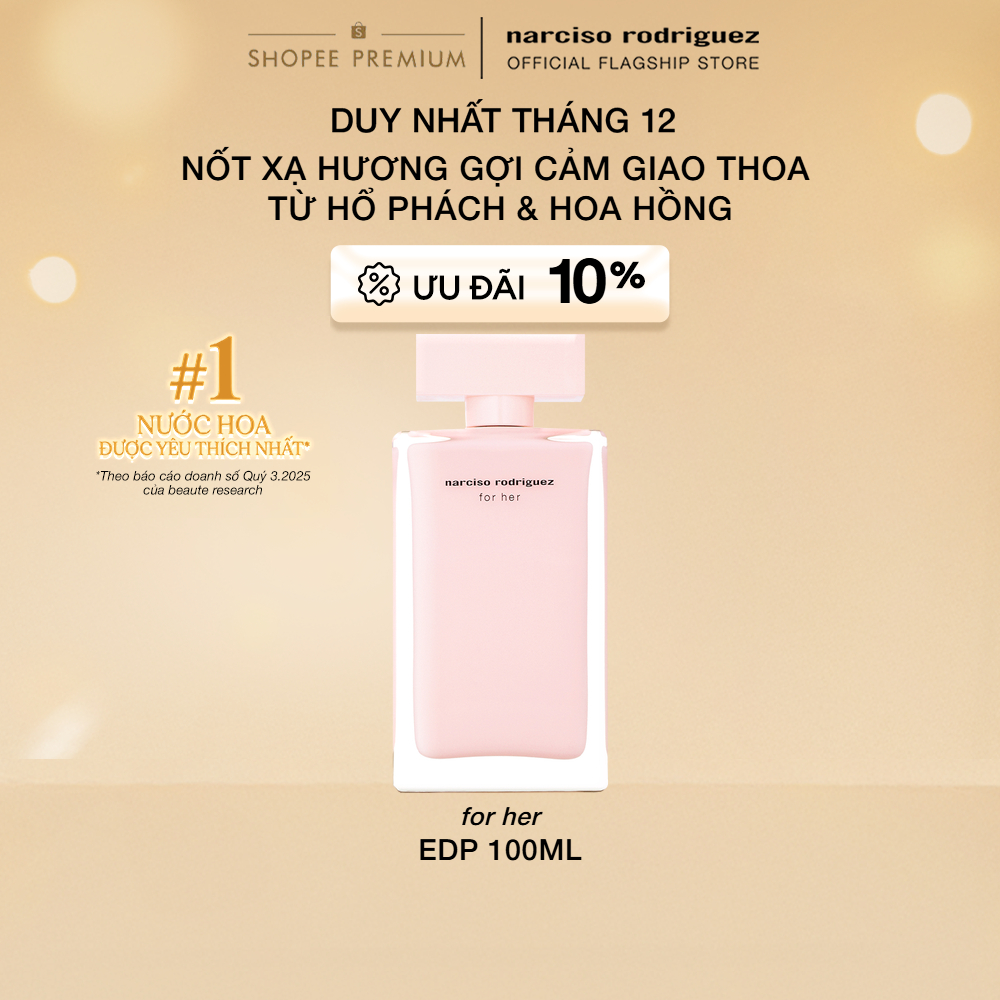 [THÁNG 12 | ƯU ĐÃI ĐẾN 21%] Nước Hoa nữ Narciso Rodriguez For Her Eau De Parfum 100ml