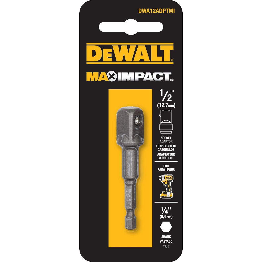 Bộ chuyển đầu vít 1/4in sang bulong 1/2in Dewalt DWA12ADPTMI