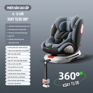 Ghế ngồi ô tô cho bé có CHÂN CHỐNG LẬT, ISOFIX đạt chuẩn Châu Âu bảo vệ an toàn cho bé