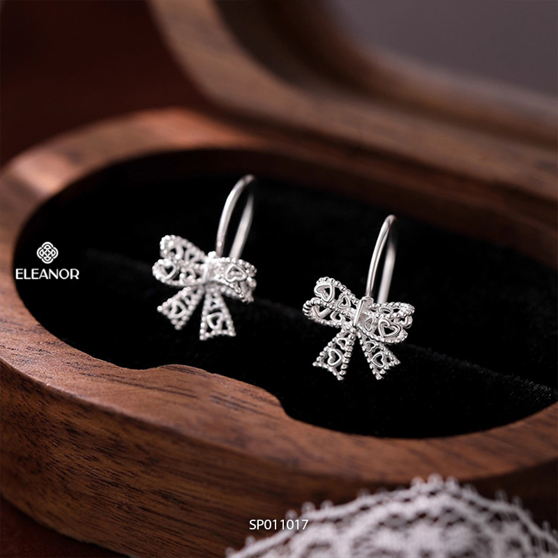 Bông tai nữ chuôi bạc 925 Eleanor Accessories hình nơ phụ kiện trang sức khuyên tai 11017