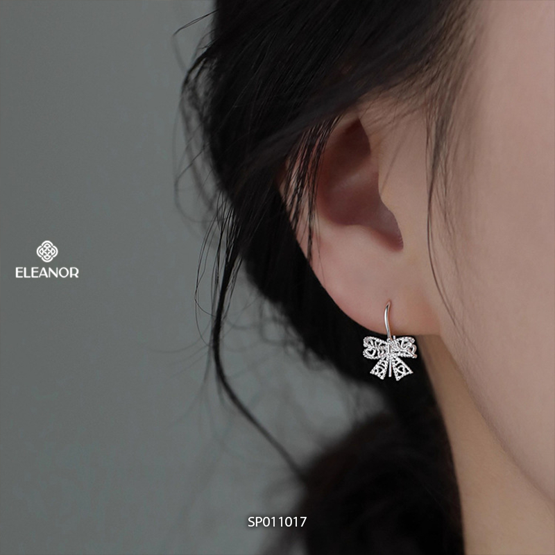 Bông tai nữ chuôi bạc 925 Eleanor Accessories hình nơ phụ kiện trang sức khuyên tai 11017