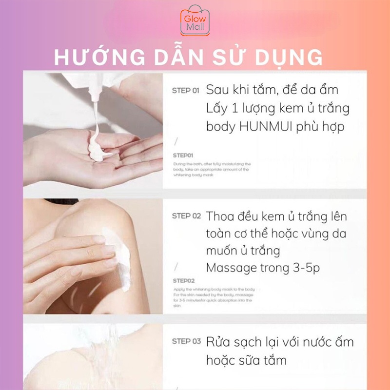 Kem Ủ Trắng 🇻🇳Ủ Tắm Trắng Body Hunmui Kem Tắm Trắng Toàn Thân HUNMUI 300g Dưỡng Trắng Da Toàn Thân