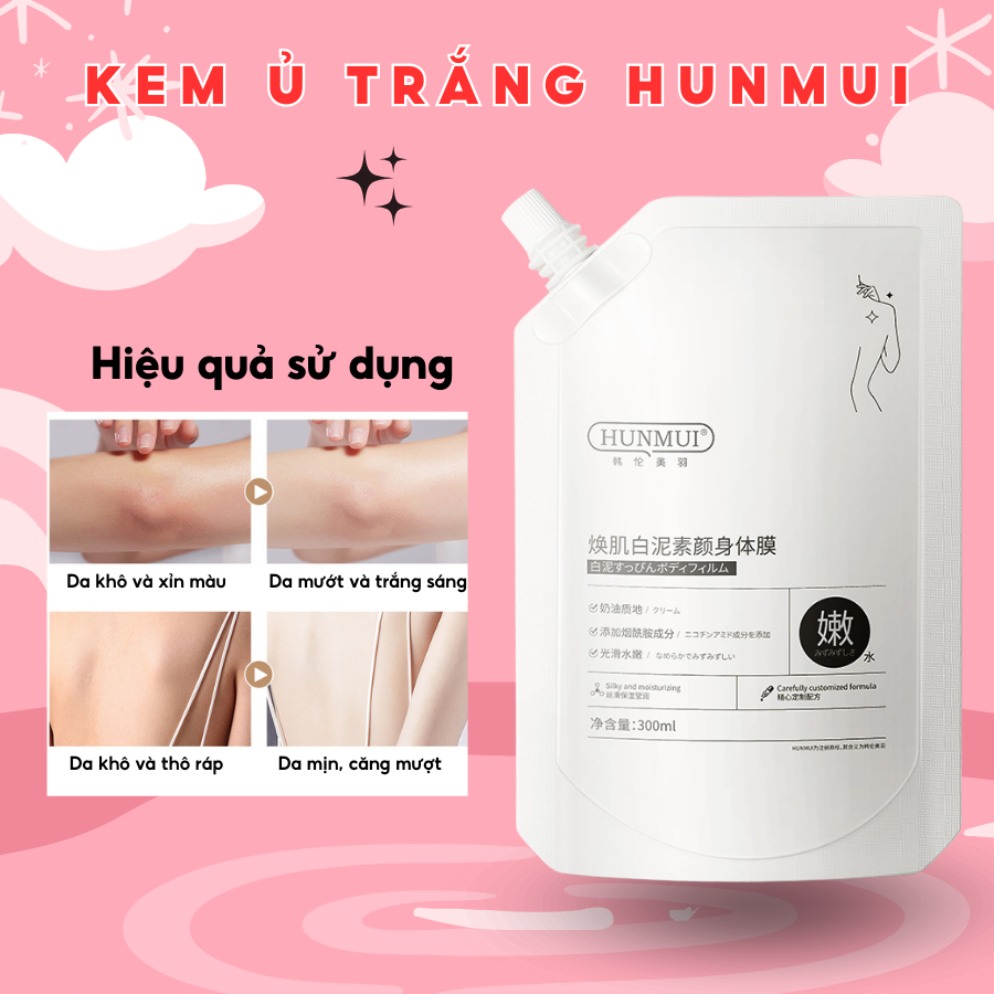 Kem Ủ Trắng 🇻🇳Ủ Tắm Trắng Body Hunmui Kem Tắm Trắng Toàn Thân HUNMUI 300g Dưỡng Trắng Da Toàn Thân