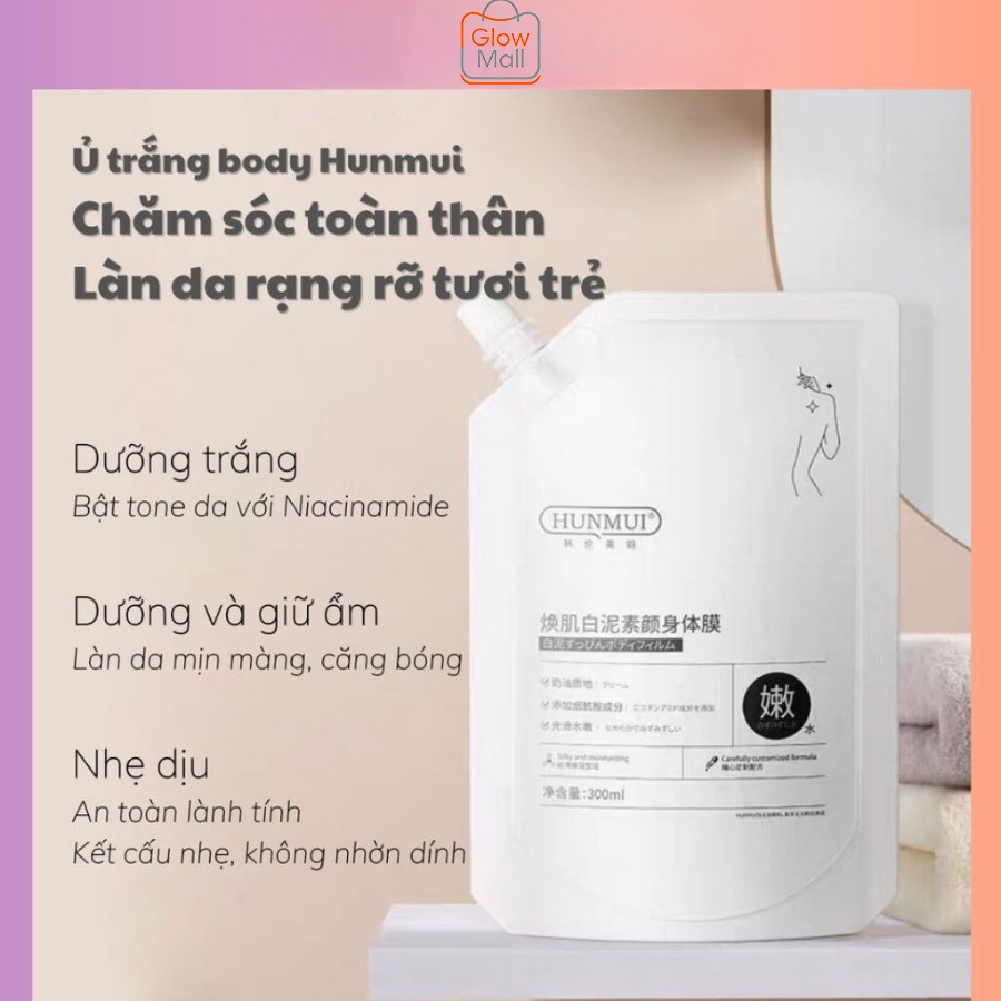 Kem Ủ Trắng 🇻🇳Ủ Tắm Trắng Body Hunmui Kem Tắm Trắng Toàn Thân HUNMUI 300g Dưỡng Trắng Da Toàn Thân