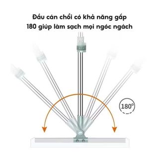 Homee.cok Cây Gạt Nước Silicon Lau Sàn Lau Kính Đa Năng Cán Dài Xoay 180 Độ Linh Hoạt, Cực Tiện Lợi