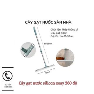 Homee.cok Cây Gạt Nước Silicon Lau Sàn Lau Kính Đa Năng Cán Dài Xoay 180 Độ Linh Hoạt, Cực Tiện Lợi