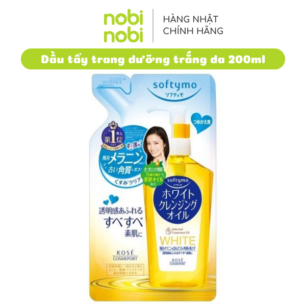 [MUA 2 TẶNG 1] Dầu tẩy trang Kose Softymo White Cleansing Oil 60ml/200ml/230ml