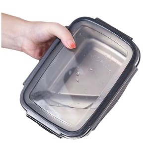 Hộp  đựng  thực phẩm inox 304 có nắp khóa  nhựa pp loại xịn -  hộp cơm văn phòng