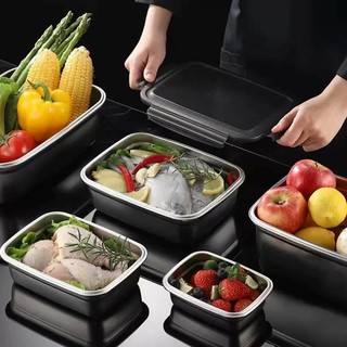 Hộp  đựng  thực phẩm inox 304 có nắp khóa  nhựa pp loại xịn -  hộp cơm văn phòng