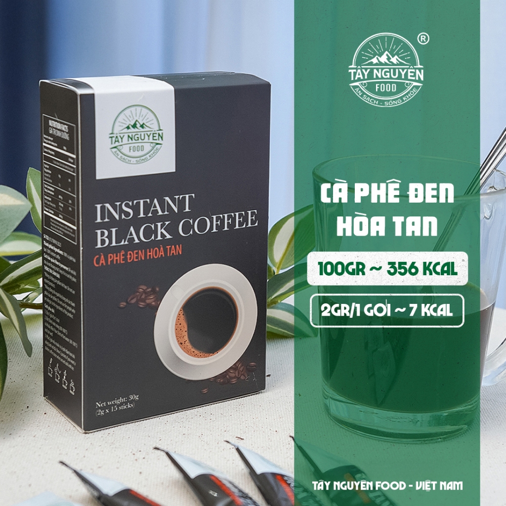 Cà phê đen hòa tan Tây Nguyên Food - Việt Nam (15 gói x 2g)