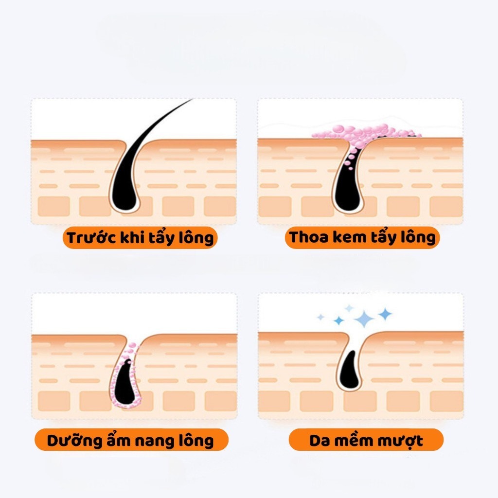 Kem tẩy lông OTOU tẩy lông nách vùng kín mặt chân tay không đau rát Trung An toàn không Đau