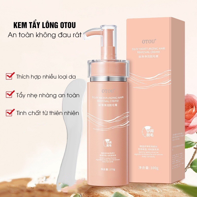 Kem tẩy lông OTOU tẩy lông nách vùng kín mặt chân tay không đau rát Trung An toàn không Đau