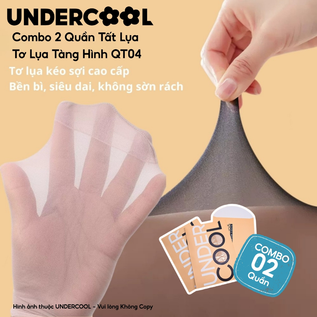 Combo 2 Quần Tất Tàng Hình Siêu Trong Suốt, Mỏng Thật Chân UNDERCOOL Che Khuyết Điểm Thon Gọn Chân Cao Cấp cb - QT04
