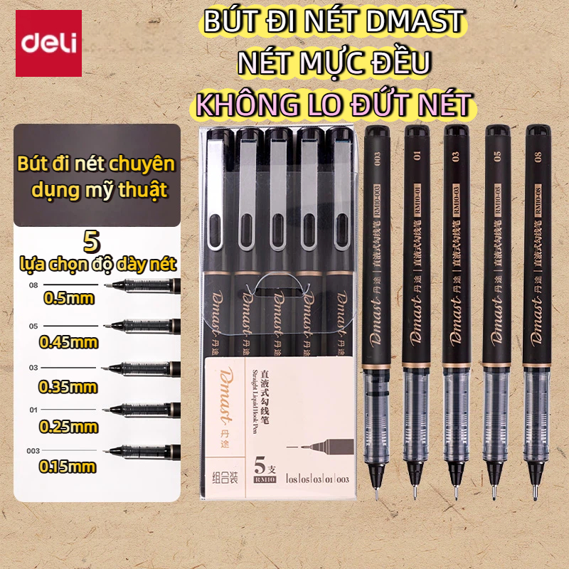 Bút Vẽ Kỹ Thuật Cao Cấp 0.15/0.25/0.35/0.45mm – Ngòi Nhiều Size, Mực Chống Nước, Dùng Vẽ Nét & Phác Thảo Bút mực trực ti