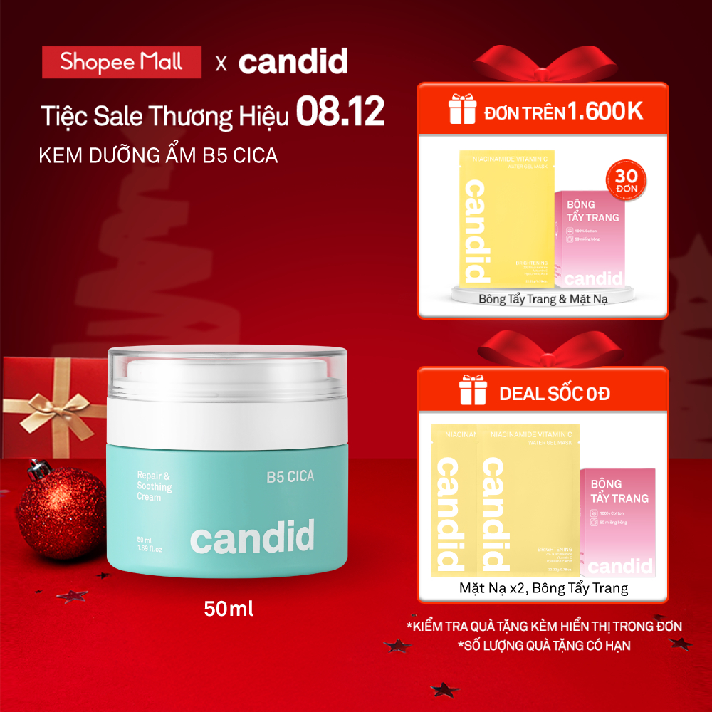 Kem Dưỡng Ẩm Hỗ Trợ Phục Hồi Da B5 CICA - Candid B5 CICA Repair & Soothing Cream 50ml