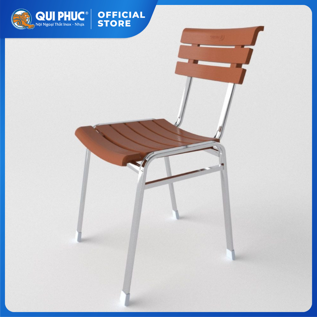 Ghế cà phê Deli Clever QUI PHÚC, khung inox sáng bóng, chịu lực tốt, phù hợp quá cà phê, quán ăn