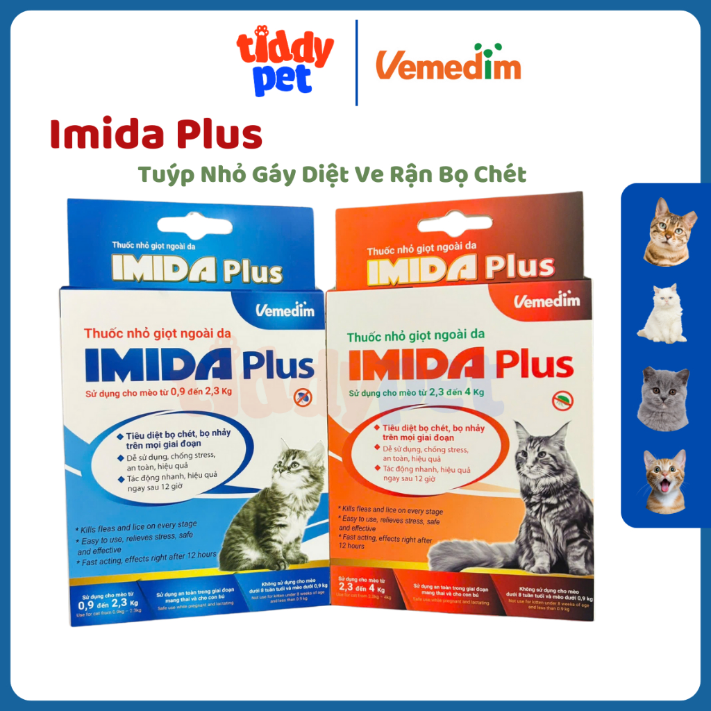 VMD IMIDA Plus Tuýp Nhỏ Gáy Loại Bỏ Ve Rận Bọ Chét Cho Mèo | Shopee ...