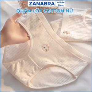 Quần lót nữ cotton cạp vừa đáy may 2 lớp kháng khuẩn, Quần chip nữ Pastel hoạ tiết gấu dễ thương L566