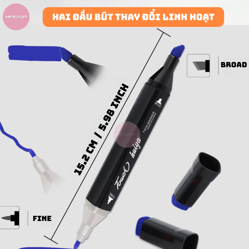 Bút Màu 262 Màu Marker Touch - Màu Marker 12/24/36/48/60/80/100/120/168/204/262 Đa Dạng Vẽ Tranh.