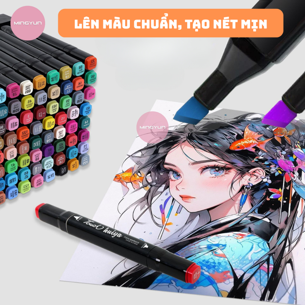 Bút Màu 262 Màu Marker Touch - Màu Marker 12/24/36/48/60/80/100/120/168/204/262 Đa Dạng Vẽ Tranh.