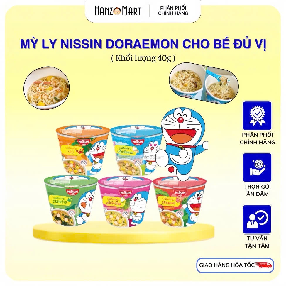 Mì tôm Doremon Thái Lan cho bé hộp 40gr