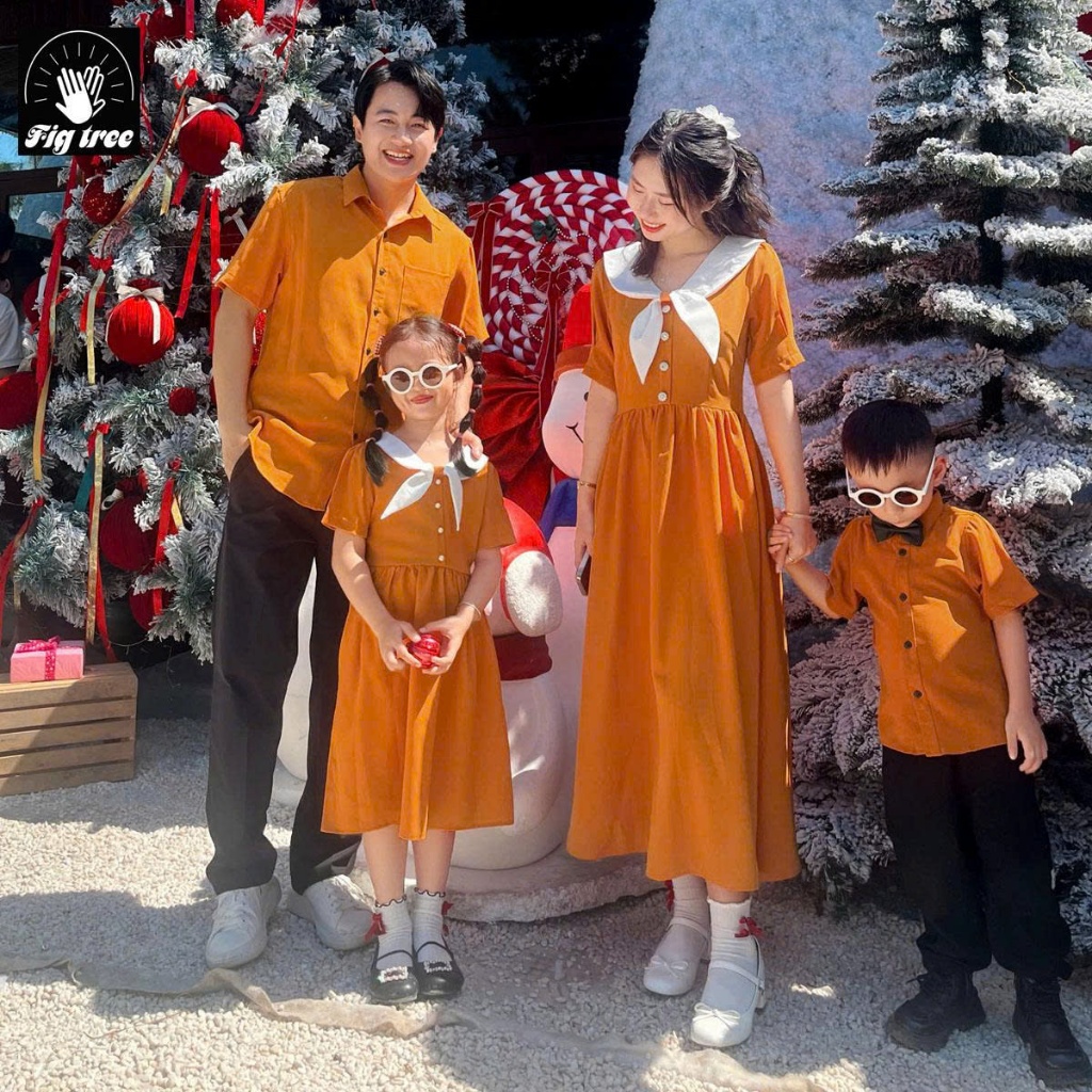 Đồ Gia Đình Fig Tree Màu Cam Phối Trắng Siêu Sang, Chất Đũi Dày Đẹp, Thiết Kế Mới Cho Mùa Du Lịch
