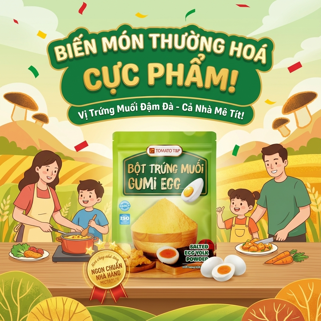 Bột Trứng Muối Gumi Egg Tomato T&P, Dùng Làm Sốt Trứng Muối, Bánh Bao Kim Sa Trứng Chảy, Làm Bánh