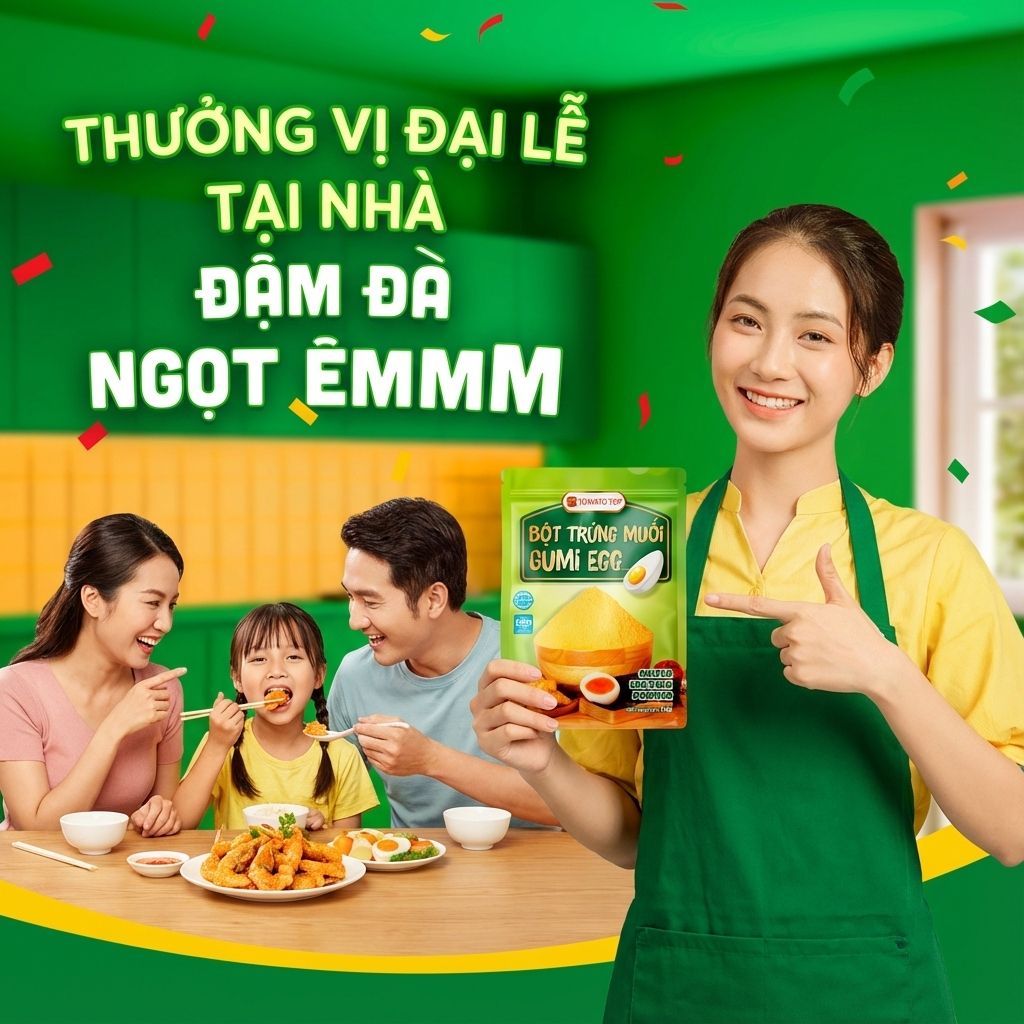 Bột Trứng Muối Gumi Egg Tomato T&P, Dùng Làm Sốt Trứng Muối, Bánh Bao Kim Sa Trứng Chảy, Làm Bánh
