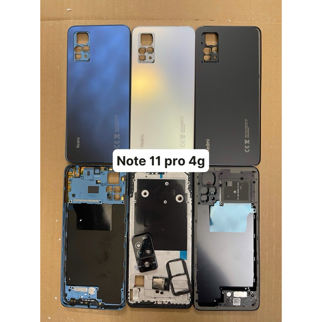 vỏ redmi note 11pro -4g full bộ( vỏ , xương , khay sim , kính cam ...