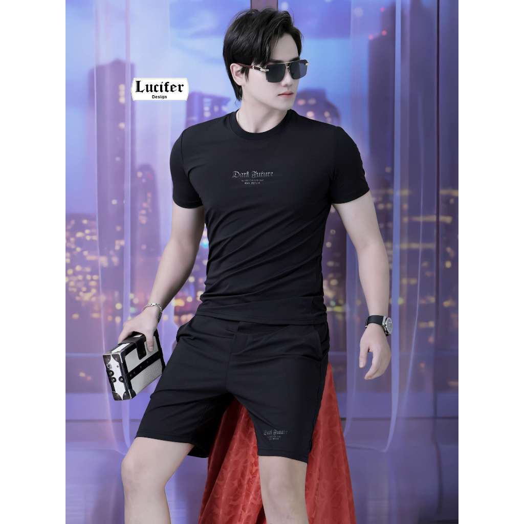 Lucifer Set đồ nam thể thao Dark -Ms26 Chất vải lạnh mềm mát 16% spandex định hình chống nhăn giữ form tốt Thấm hút thoá