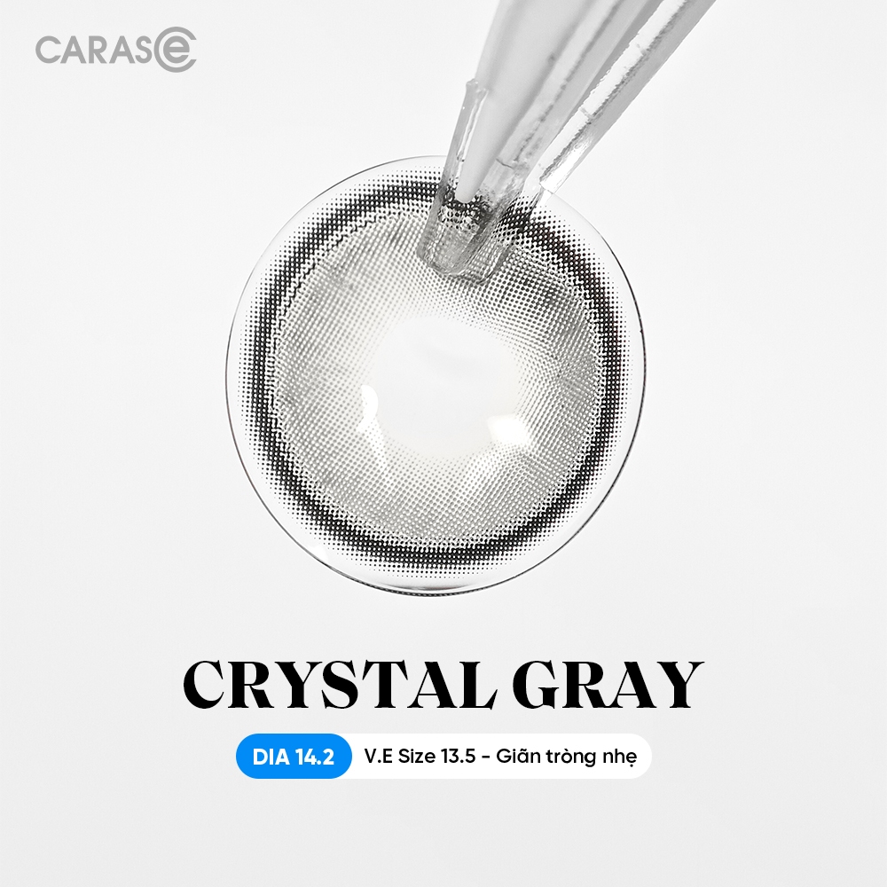 [1 chiếc] Kính áp tròng khoá ẩm 8H 1 Ngày Màu Xám Pha Lê CARASE, Lens cận CRYSTAL GRAY