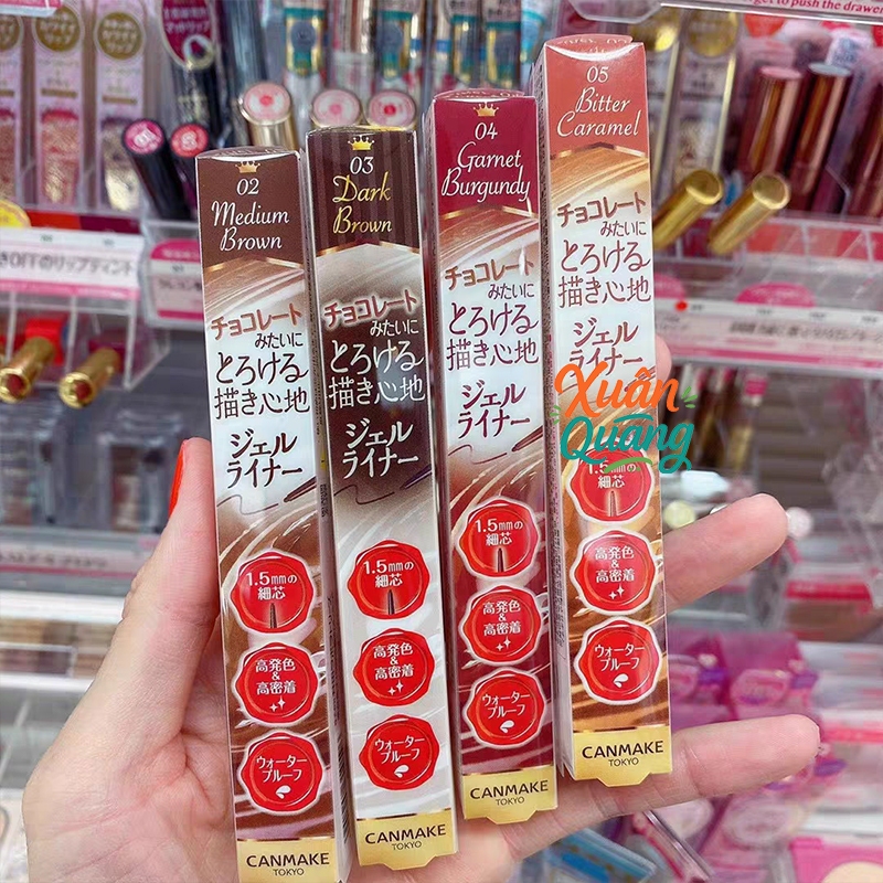 Bút kẻ mắt dạng gel Canmake Creamy Touch Liner 01 Deep Black 02 Medium Brown 03 Dark Brown