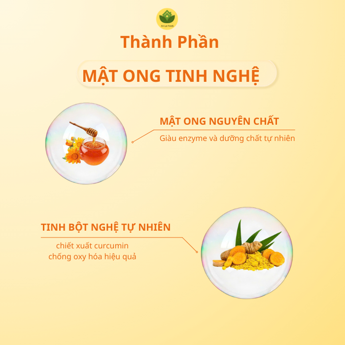 Mật Ong Tinh Nghệ An Lạc - Hỗ Trợ Dạ Day, Đẹp Da, Tăng Đề Kháng