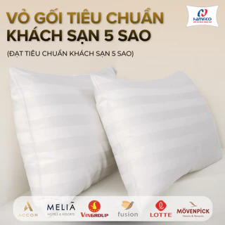 Vỏ Gối Hanvico Sọc 3cm Tiêu Chuẩn 4-5 Sao Cao Cấp – Cotton T300/T400 – Size 45x65 50x70 60x80cm