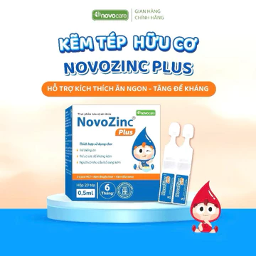 ✅[CHÍNH HÃNG] Kẽm tép Novocare Novozinc Plus bổ sung Kẽm hữu cơ & Lysin cho bé biếng ăn, hỗ trợ tăng đề kháng, thơm ngon