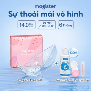 No.1🏆【Trong Suốt lens】Magister Kính Áp Tròng Clear Lens Độ Cận 0~8.00 6 Tháng DIA 14.0mm 12 giờ Không khô lens cận tròng