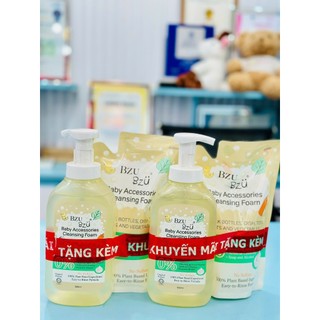 Nước Rửa Bình Sữa Và Đồ Dùng Em Bé BZU BZU Cleansing Foam Tạo Bọt, Thành Phần Thực Vật Chai 500ml