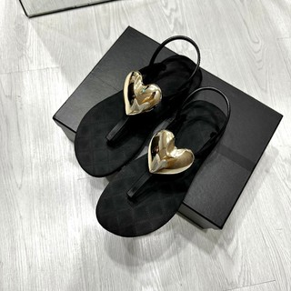 Giày Sandal Nữ Quai Mảnh Sandal Đi Học Đi Làm Đi Chơi Thoải Mái Chất Cao Su Họa Tiết Thời Trang Êm Ái Gắn Charm Trái Tim