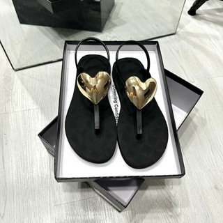 Giày Sandal Nữ Quai Mảnh Sandal Đi Học Đi Làm Đi Chơi Thoải Mái Chất Cao Su Họa Tiết Thời Trang Êm Ái Gắn Charm Trái Tim