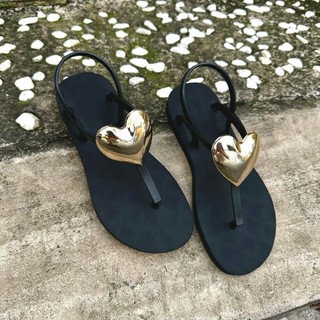 Giày Sandal Nữ Quai Mảnh Sandal Đi Học Đi Làm Đi Chơi Thoải Mái Chất Cao Su Họa Tiết Thời Trang Êm Ái Gắn Charm Trái Tim