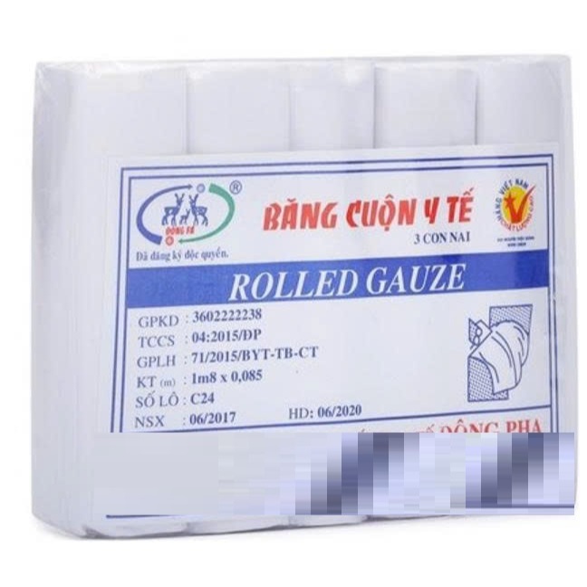 Băng cuộn vải Đông Pha 2m5 x 9cm, băng cuộn y tế Đông Pha chất liệu cotton,mềm mại, co giãn